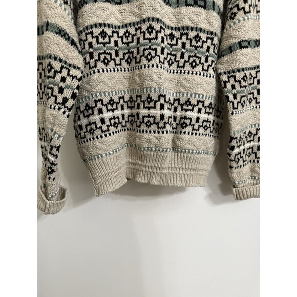 Vintage Jantzen Ivory/Black fair isle Crewneck Sweater Large Excellent! - Picture 5 of 12